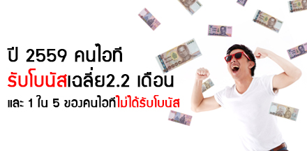 ปี 2559 คนไอทีรับโบนัสเฉลี่ย 2.2 เดือน